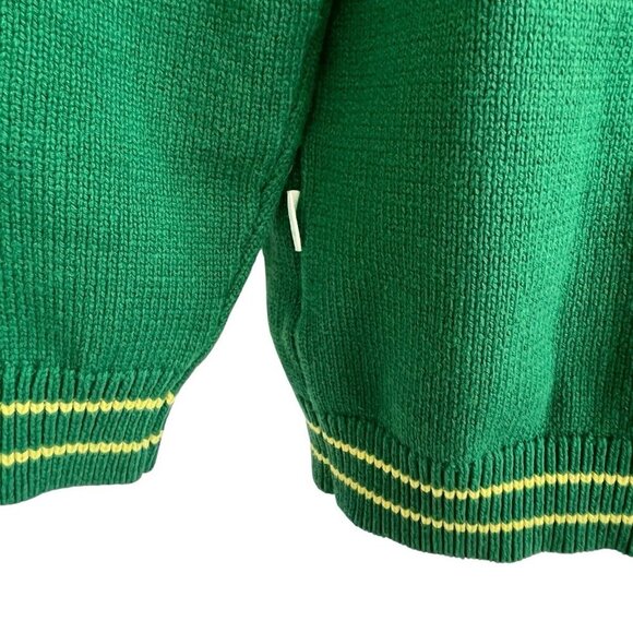 Yitai x Mobi Varsity Style Golfing Golf Cardigan Sweater 2XL Green Yellow Knit - Picture 11 of 16